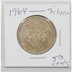 1964 CANADIAN SILVER 50 CENT COIN