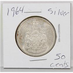 1964 CANADIAN SILVER 50 CENT COIN