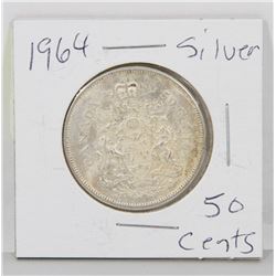 1964 CANADIAN SILVER 50 CENT COIN