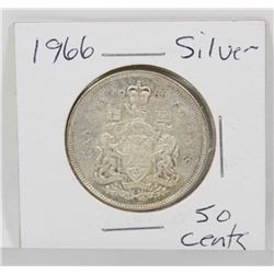 1966 CANADIAN SILVER 50 CENT COIN