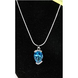 BLUE BLUE TOPAZ LOOKING WATERDROP PENDANT WITH