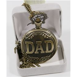 BRONZE COLOR  RELIEF DAD POCKET WATCH