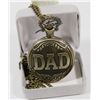 Image 1 : BRONZE COLOR  RELIEF DAD POCKET WATCH