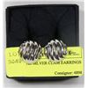 Image 1 : ESTATE 925 SILVER CLAM EARRINGS