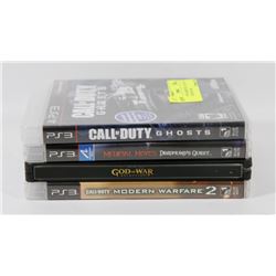 LOT OF 4 PS3 GAMES INCL CALL OF DUTY & GOD OF WAR.