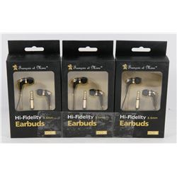 3 PACK OF HI-FIDELITY EARBUDS