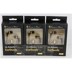 3 PACK OF HI-FIDELITY EARBUDS