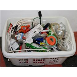 BOX EXTENSION CORDS & SOME TOOLS.