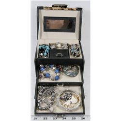 LEOPARD PRINT TRAIN CASE WITH CONTENTS