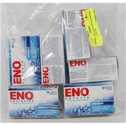 LOT OF 6 ENO ANTACID FAST RELIEF - 10 SINGLE DOSE