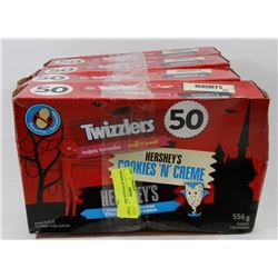 4 BOXES OF 50 SNACK SIZE CANDY