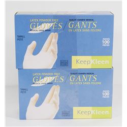 2 CASES OF KEEP KLEEN LATEX GLOVES SIZE SMALL