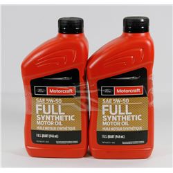 TWO 946ML (1 QUART) BOTTLES OF MOTORCRAFT 5W-50
