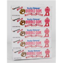 10 TUBES OF BUCKY BEAVER BUBBLE GUM FLAVOUR KIDS