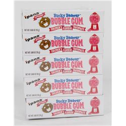 10 TUBES OF BUCKY BEAVER BUBBLE GUM FLAVOUR KIDS