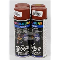 4 CANS OF RED OXIDE PRIMER SPRAY PAINT