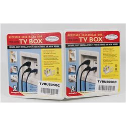 TWO RECESSED ELECTRICAL TV BOXES