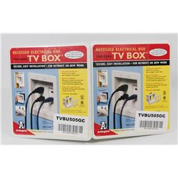 TWO RECESSED ELECTRICAL TV BOXES