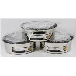 LOT OF 3 TORTILLA SAVER STAINLESS STEEL CONTAINERS