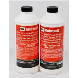 2 BOTTLES OF MOTORCRAFT DOT 4 LV HIGH PERFORMANCE
