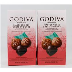 TWO 142G BAGS OF GODIVA ASSORTED CHOCOLATES