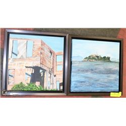 PAIR OF ART PICTURES OF ALCATRAZ