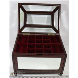 LARGE CHERRYWOOD JEWELRY