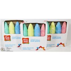 3 BOXES OF PLAYDAY JUMBO CHALK