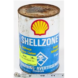 VINTAGE 1 QUART SHELL ANTI-FREEZE TIN - FULL