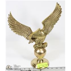 BRASS EAGLE ON WORLD 14"X11".