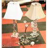 Image 1 : 3 ACCENT LAMPS (TABLE) ONE CRYSTAL, ONE MOLDED