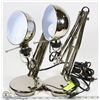 Image 1 : 2 CHROME GOOSE NECK HINGED PRECISION DESK LAMPS