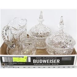 4PCS VINTAGE CRYSTAL , 2 LIDDED PINWHEEL CANDY