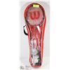 Image 1 : SET OF 4 WILSON BADMINTON RACKETS WITH CASE.