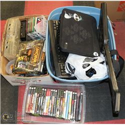 3 BOXES OF VIDEO GAMES & CONTROLLERS