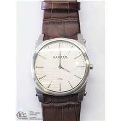 19) SKAGEN WHITE DIAL STAINLESS STEEL WATER
