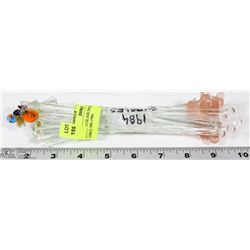 LOT OF 15 GLASS SWIZZLE STICKS CIRCA 1983-1984.