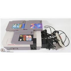 NINTENDO GAME SYSTEM WITH GAMES & CONTROLLERS.