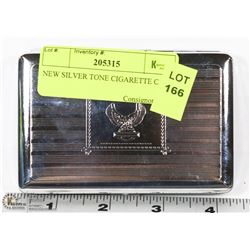 NEW SILVER TONE CIGARETTE CASE