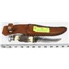 Image 1 : VINTAGE MV HUNTING KNIFE & LEATHER BELT SHEATH.