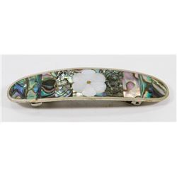 ARTISAN INLAID ABALONE & MOTHER OF PEARL BARRETTE