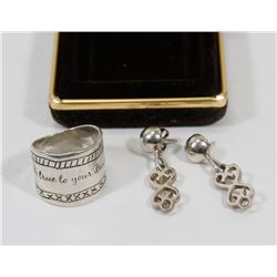 STERLING SILVER "ISRAEL " LARGE BAND RING SIZE 8