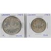 Image 1 : 1957 SILVER DOLLAR & SILVER 50 CENT PC.
