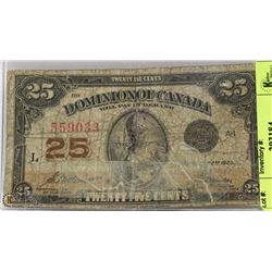 1923 CANADIAN SHINPLASTER.