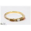 Image 1 : LADIES ESTATE GOLD RING WITH NATURAL OPALS AND