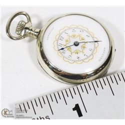 WALTHAM ZERO SIZE POCKET WATCH, 11 JEWEL, DATES TO