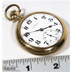 ILLINIOS 116 SIZE POCKET WATCH, 17 JEWEL, DATES TO