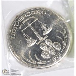 TROY OUNCE .999 SILVER ROUND 1972.