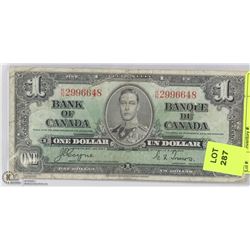 1937 CANADIAN $1 DOLLAR BILL