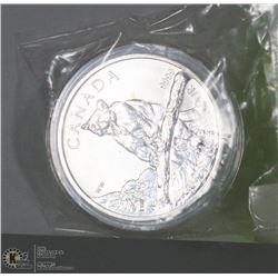 2012-1TROY OZ SILVER $5 DOLLAR COIN, WILDLIFE